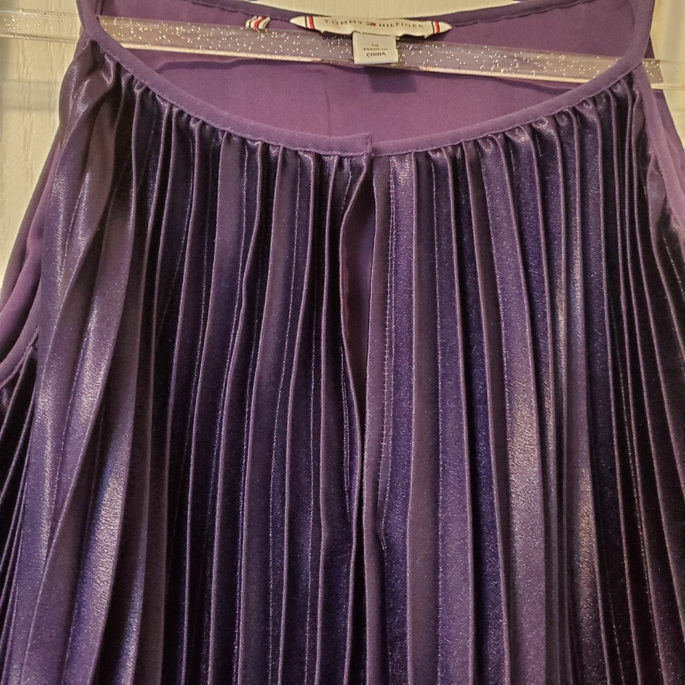 Tommy Hilfiger- Purple to Silver Ombre Pleated Maxi Dress (size 36) - Picture 5 of 17